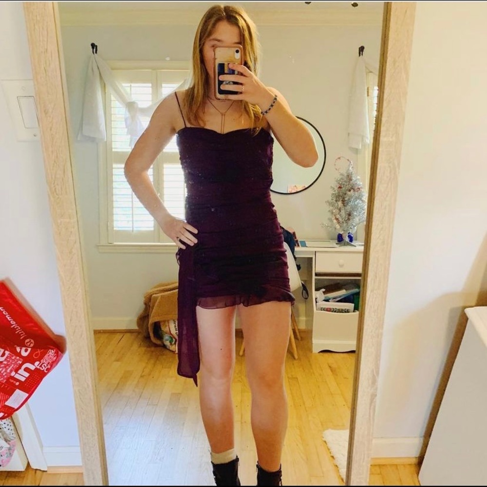purple mini dress
